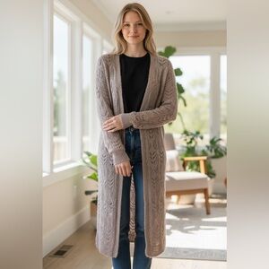 Ese0ese Women's open cozy boho western Knit Cardigan Sweater Xs